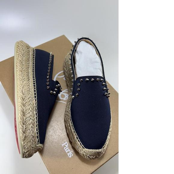 Espaboat WOMEN'S Navy Blue Spike Slip On Slides Shoes Espadrilles E163 - Picture 11 of 12